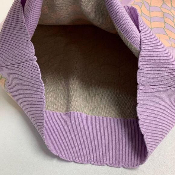 Current Air Sweater Women L Large Lilac Creamsicle Funky Ribbed Knit V Neck Vest - Picture 10 of 13